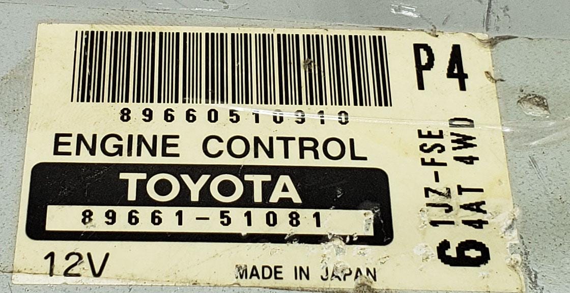 Engine Computer Genuine Parts Computer 89661-51081 1JZ-FSE 4AT 4WD ECU ECM