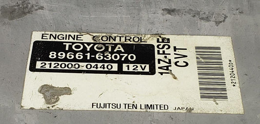 Engine Control Unit Toyota Opal 2002 TA-ACT10 89661-63070 212000-0440 ECU