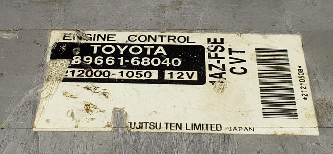 Engine Control Unit TOYOTA Wish 2004 CBA-ANE11W 89661-68040 212000-1050 1AZ-FSE