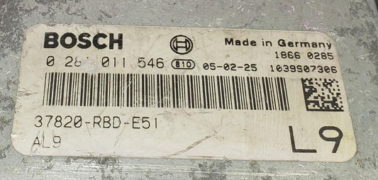 Plug & Play Bosch Engine ECU ECM Honda, 0281011546, 0 281 011 546, 37820-RBD-E51