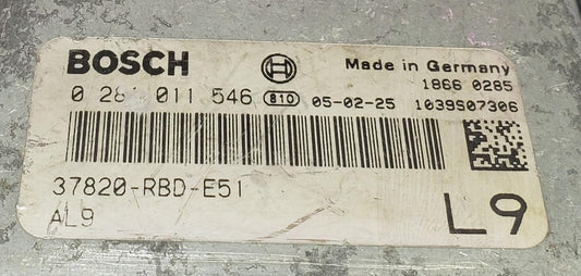 Plug & Play Bosch Engine ECU ECM Honda, 0281011546, 0 281 011 546, 37820-RBD-E51