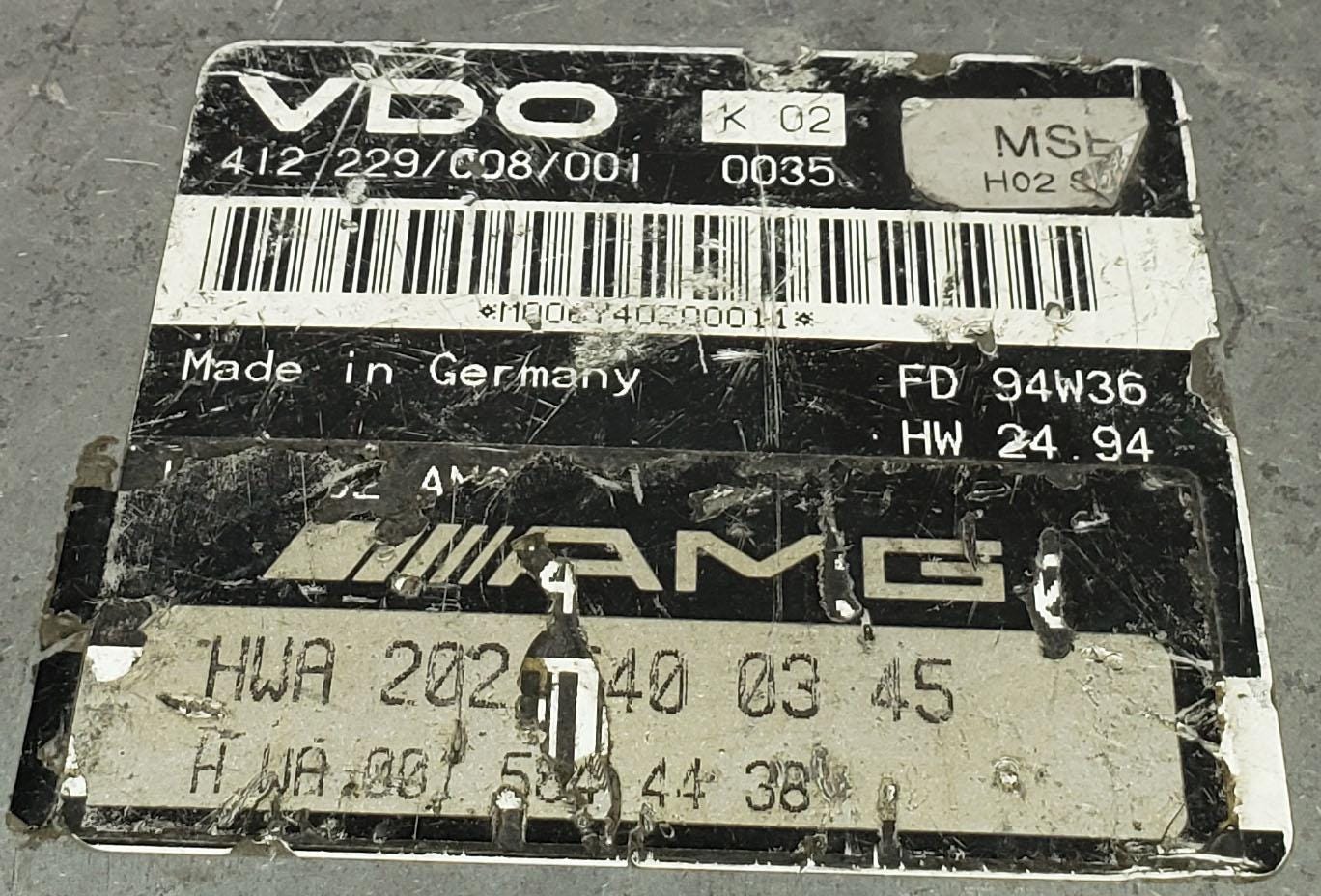 Engine Control Unit for Mercedes | ECU ECM 2025400345 VDO 412229008001
