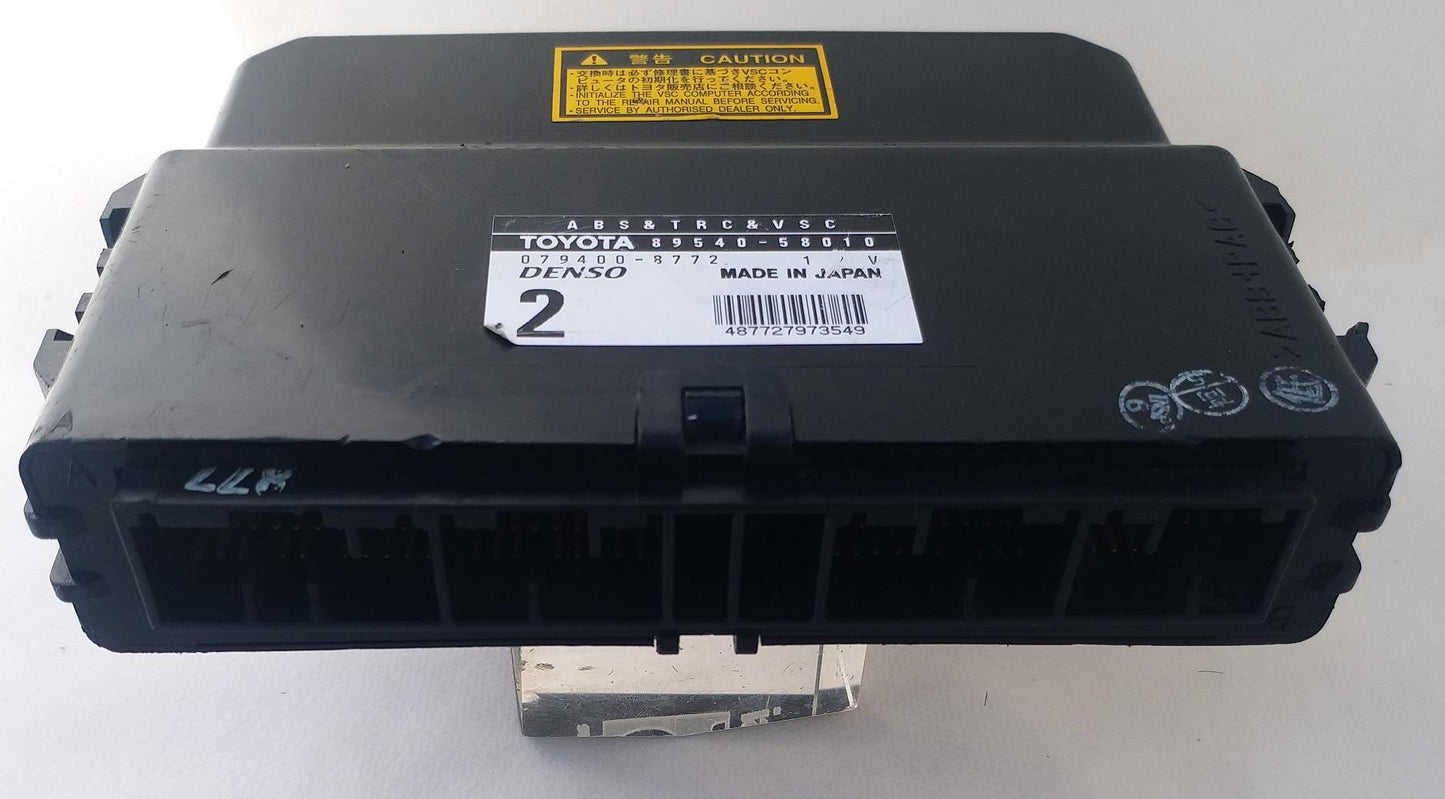 Toyota Skid Control ECU ECM Computer Assy 89540-58010 079400-8772 JDM Used