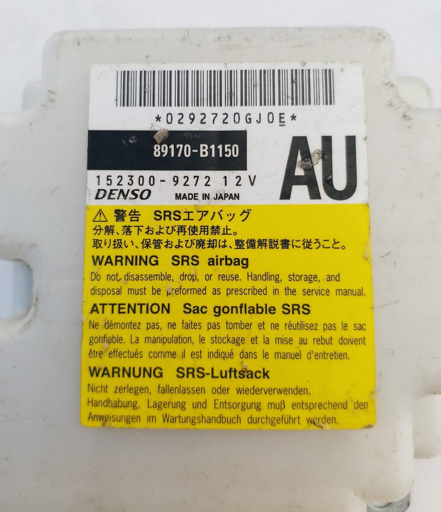 OEM Toyota Airbag Control Unit Computer Assy 89170-B1150 JDM Used