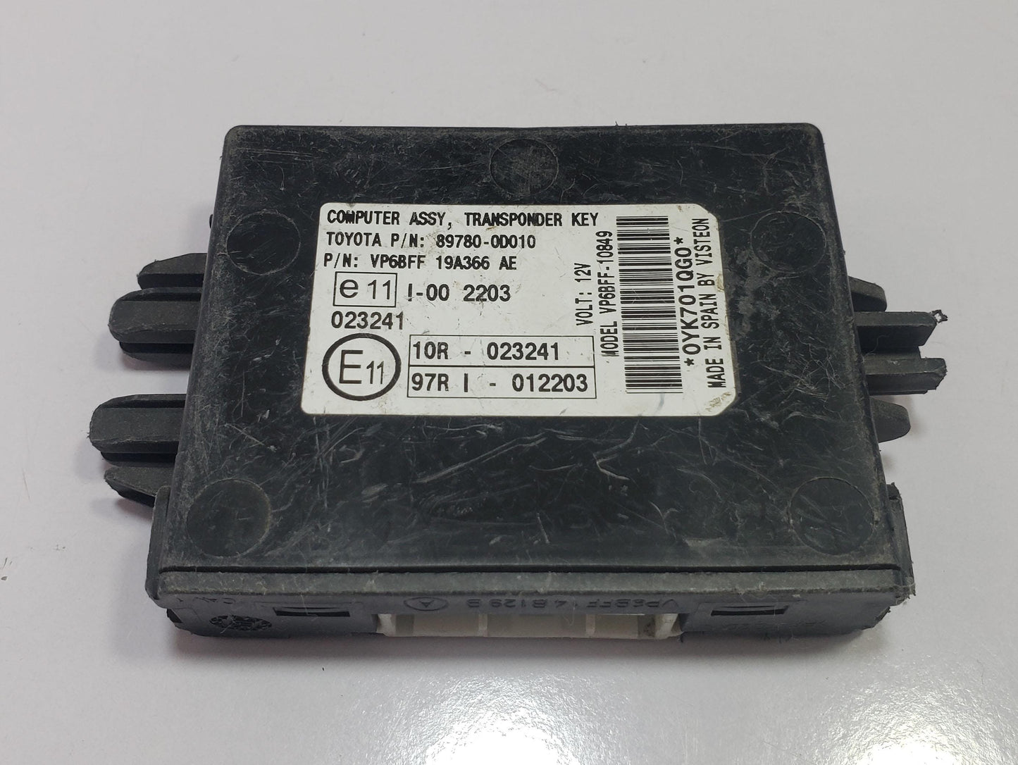 Toyota Yaris 2005-2012 Anti-Theft Immobilizer Control Unit