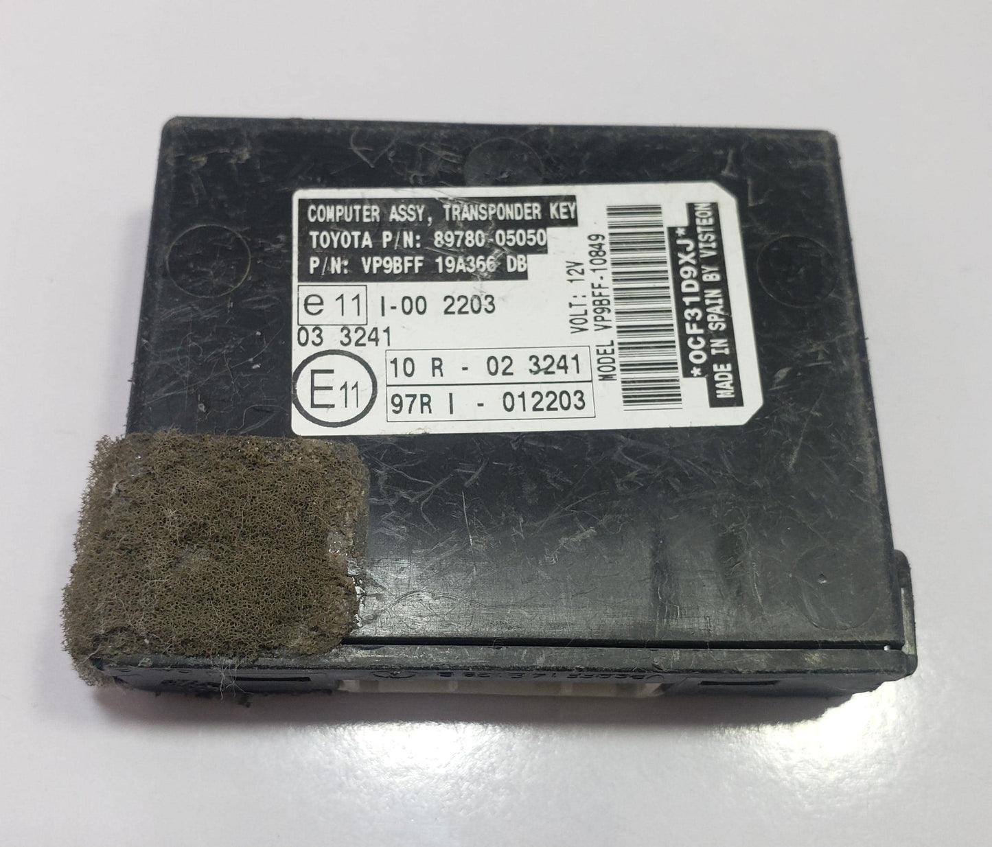 Toyota Avensis Anti-Theft Transponder Key Control Module 89780-05050
